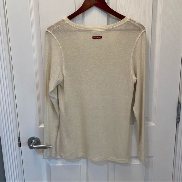 Hard Tail women’s v neck long sleeve sweater Cream.Size XS - Picture 6 of 8